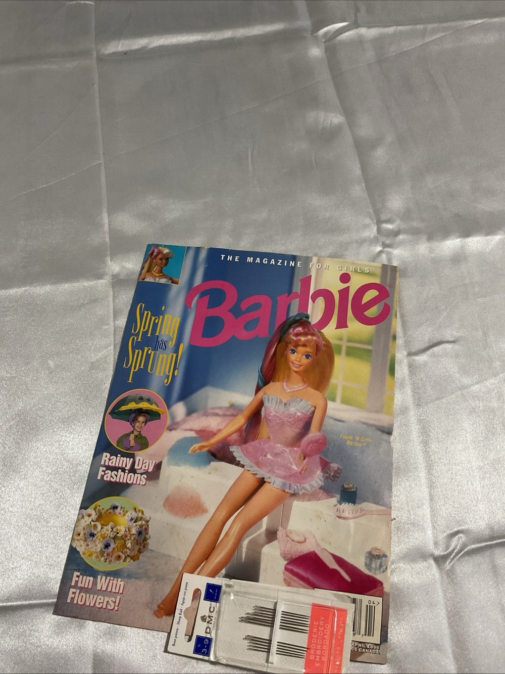 Barbie Magazine Cover with Doll Image - Pink Accents